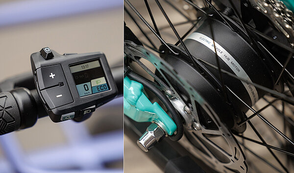 Nabenmotor eines E-Bikes. 