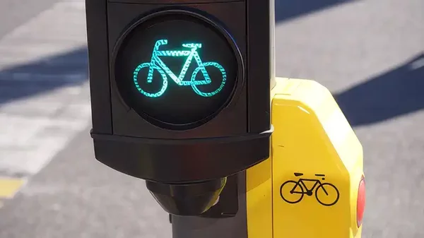 Fahrradampel in der Stadt Luzern.