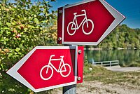 Veloweg wegweiser mit Velosignet