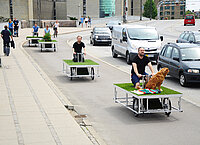 Die Plattformen des Parkvelos «Parkcycle Swarm» können wie ein Velo bewegt werden.