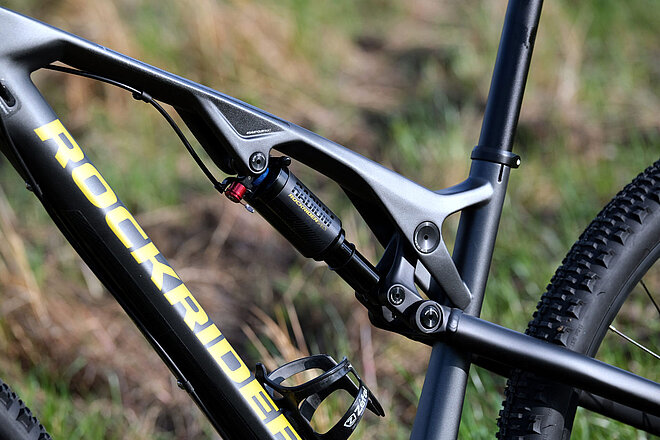 Decathlon ruft Mountaibike zurück. Vollgefedertes Mountainbike der Marke Rockrider.