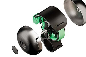DuoBell von Skoda. Fahrradglocke die ANC-Kopfhörer durchdringt.