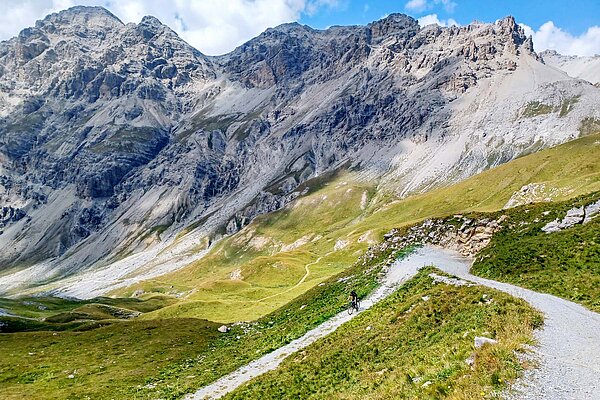 Mountainbike-Trail in den Alpen