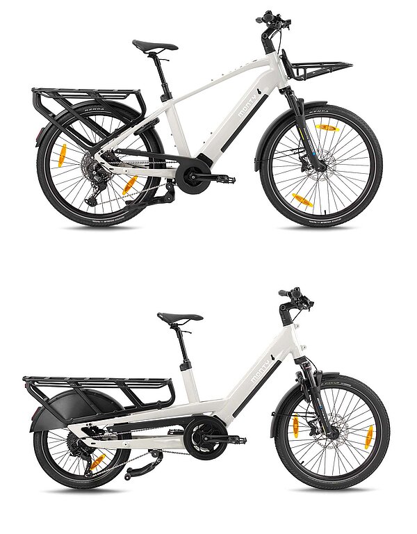 BH Monty Bikes Longtail Cargobikes aus Spanien. Monty V6 und Monty V4 Longtail-Cargobikes.