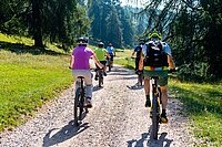 Gruppe auf Mountainbike-Tour