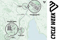 Plan der Cycle Week-Ausstellungsflächen.