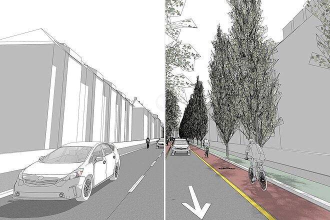 Das Projekt E-Bike-City spricht 50% des Strassenraums der Mikromobilität zu. 