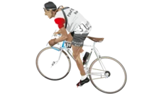 Zeichnung eines Rennradfahrers.