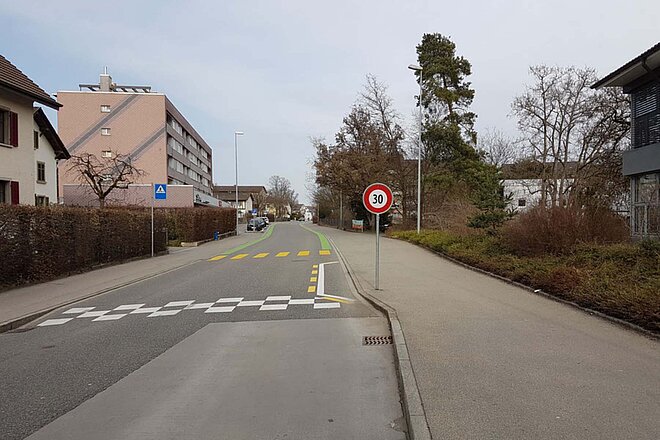 Hochstrasse: Tempo 30 startet erst auf Höhe des Schulhauses.