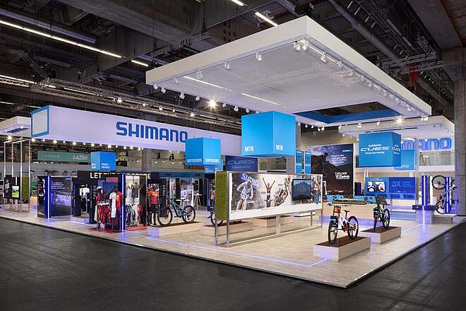 Messestand von Shimano an der Eurobike in Frankfurt.