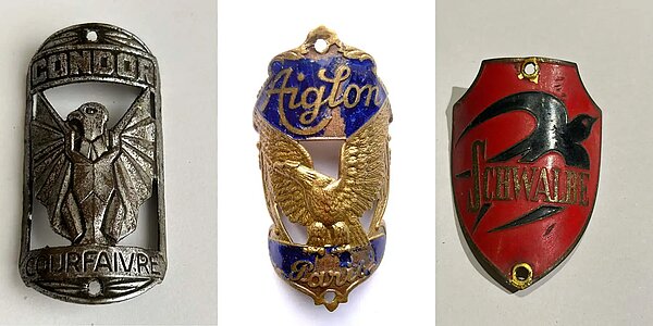 Veloemblem Steuerkopflogo mit Vögeln wie Aiglon, Condor oder Schwalbe