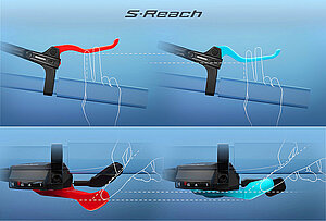 Neue Schaltung Shimano Essa. Bremshebel für Fahrräder.