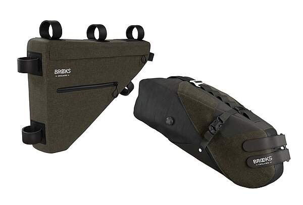 Brooks stellt eine komplette Linie an Gravel-Taschen und -Zubehör vor. Brooks «Scape Full Frame» Rahmentasche.