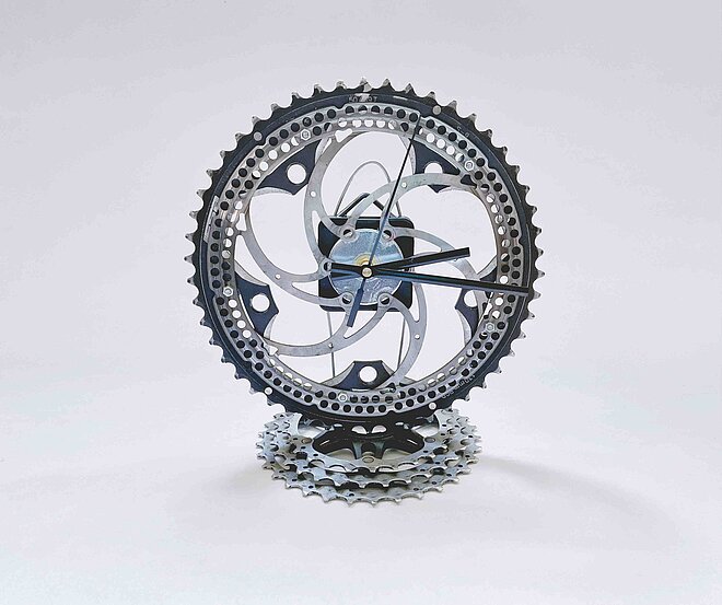 DIY-Uhr aus alten Veloteilen 