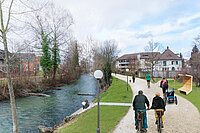 Visualisierung eines Wegs entlang des Flusses Glatt
