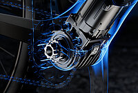 Porsche übernimmt mit Fazua einen Hersteller von leichten E-Bike-Motoren. Skizze eines Mittelmotors für E-Bikes.