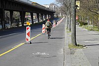 Pup-up-Radweg in Berlin.