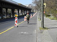 Pup-up-Radweg in Berlin.