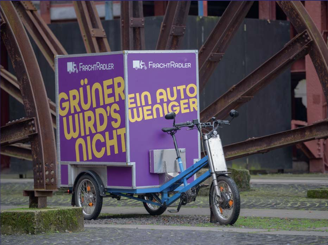 Zunhemend elektrisch ist die Radlogistik unterwegs.
