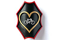 Veloemblem velo ind goldenem Herz aus dem 3D-Drucker
