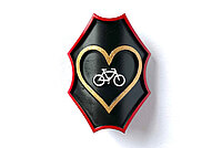 Veloemblem velo ind goldenem Herz aus dem 3D-Drucker