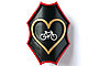Veloemblem velo ind goldenem Herz aus dem 3D-Drucker