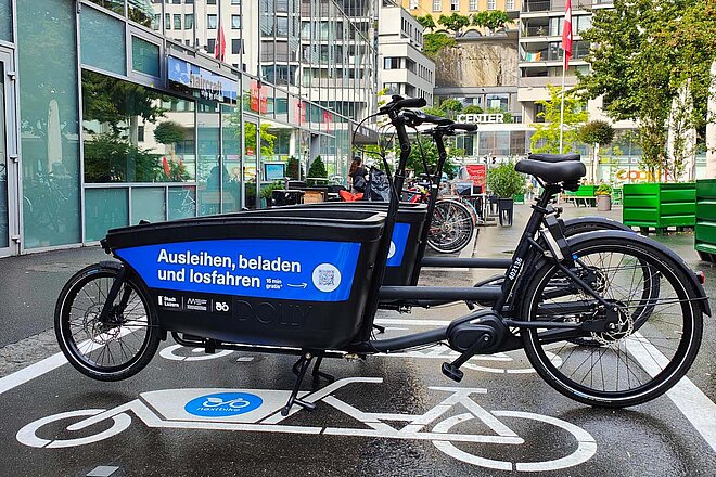 Lastenrad von Nextbike in Luzern.