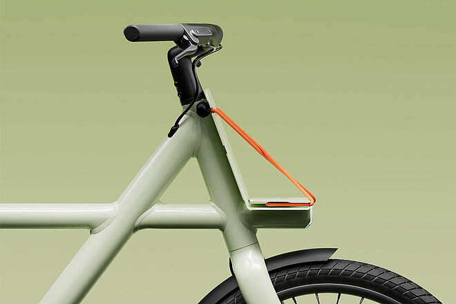 Vanmoof McLaren neuer Eigentümer. E-Bike mit grünem Rahmen.