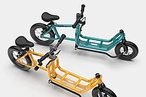 Cargo-laufrad für Kinder in petrol und gelb