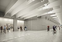 Visualisierung Velotunnel im Zürich Hauptbahnhof 