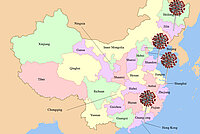 Karte, die verschiedene Provinzen der Volksrepublik China zeigt