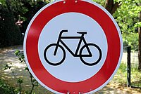 Fahrverbotsschild für Velo
