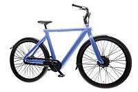 Fahrrad mit blauem Rahmen.