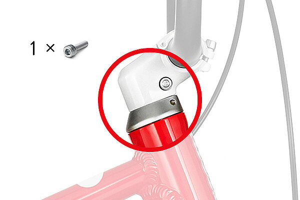 Woom ruft Original Kindervelos zurück. Zeichnung eines Fahrradvorbaus.