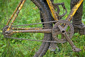 Dreckiges Fahrrad.