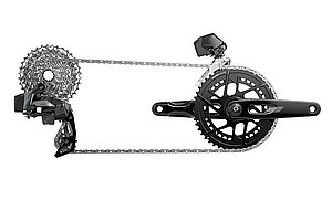 Kasse, Wechsel Umwerfer und Kurbel einer Rennradschaltung von Sram.