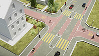 Illustrationen der Velokonferenz Schweiz zeigen gute Veloinfrastruktur.