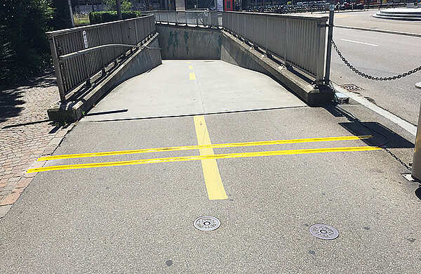 Bahnhofsunterführung mit Velozählschlaufen