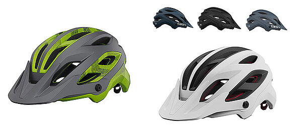 Giro Merit Enduro-Bikehelm Rückruf. Mountaibikehelme mit verschiedenen Farben. 