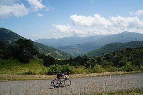 Radrennfahrer in Italien.