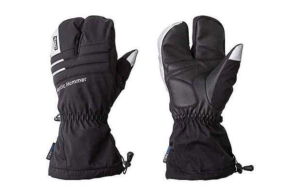 Schwarze Arctic Hummer Handschuhe mit Reflektierenden Elementen von Veloplus
