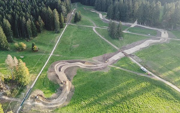Der Bikepark in Valbirse aus der Vogelperspektive