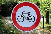 Fahrverbotsschild für Velo