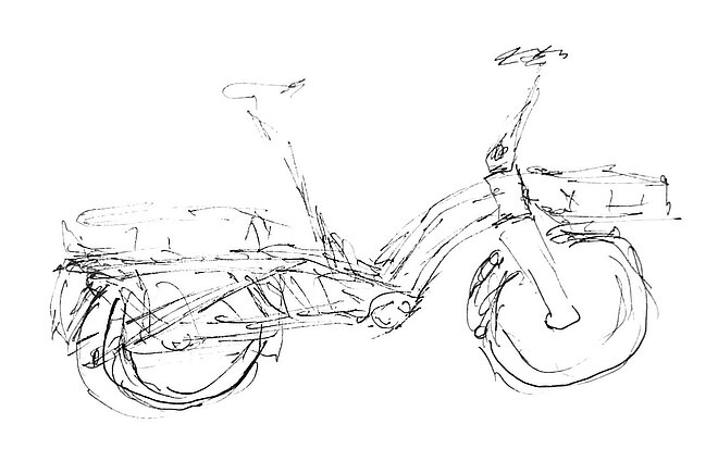 Skizze eines Fahrrads